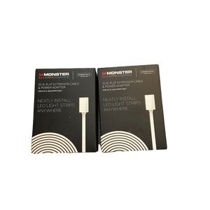 Lot of 2 Monster Light Extension cable and Power adapter